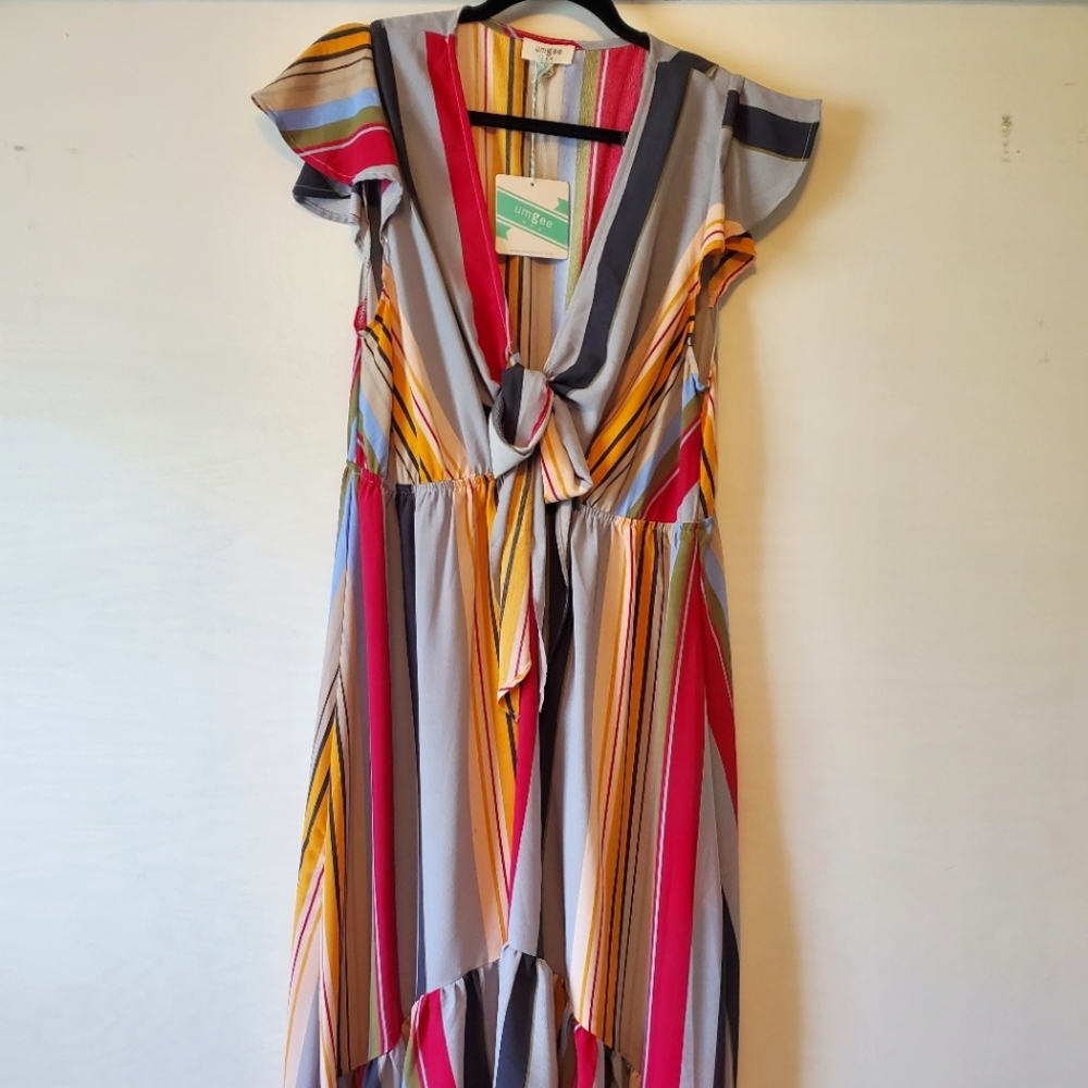 Multi Stripe Umgee High Lo Dress